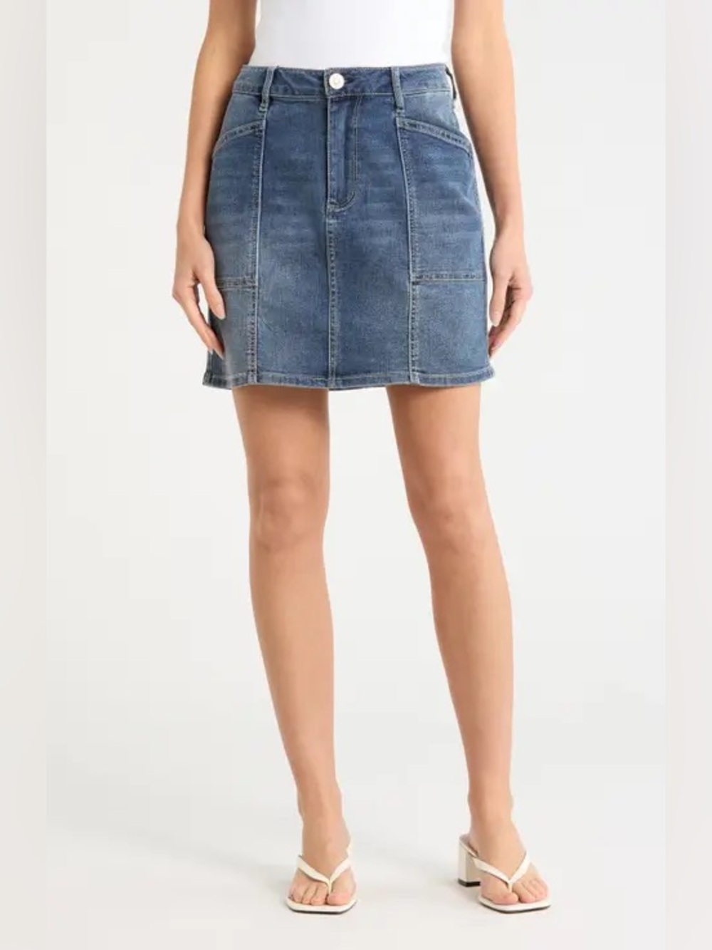Gloria Vanderbilt BlueWomen’s  Denim Mini Skirt Button Pockets size 12